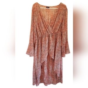 Torrid extreme high low sheer cheetah print flowy top Size 2